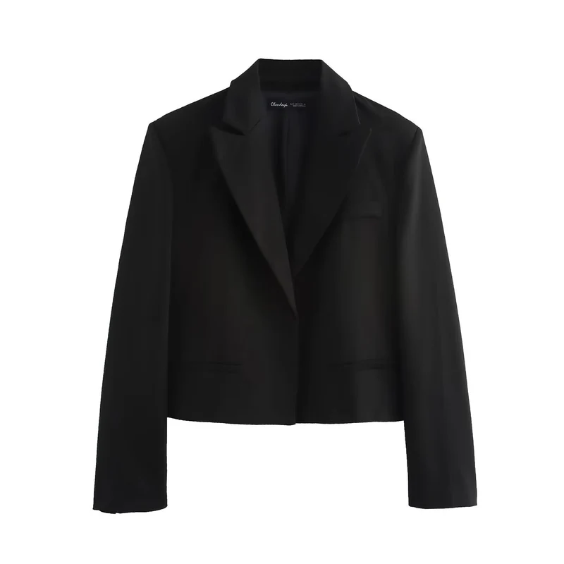 Damen Kurzer taillierter Blazer mit Reverskragen und minimalistischer Silhouette Nord Taschen