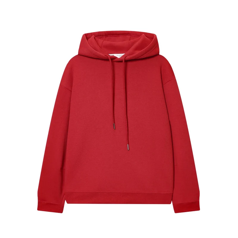 Damen Oversize Kapuzenpullover aus schwerer Baumwollmischung mit Kängurutasche und Tunnelzug Nord Taschen