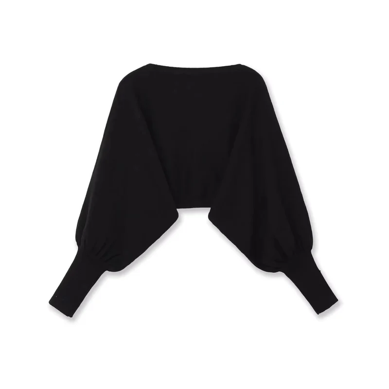 Damen Cropped-Bolero mit weiten Fledermausärmeln und langen Rippenbündchen Nord Taschen