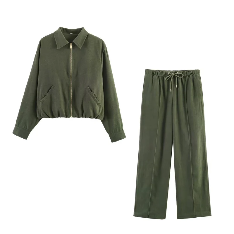 Damen Cropped Blousonjacke im Velours-Look mit Hemdkragen, elastischem Saum und Schrägtaschen Nord Taschen