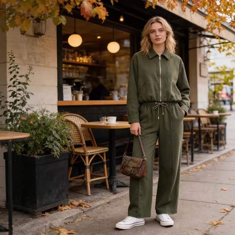 Damen Cropped Blousonjacke im Velours-Look mit Hemdkragen, elastischem Saum und Schrägtaschen Nord Taschen