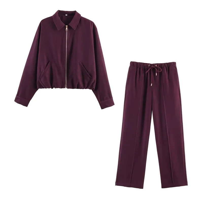 Damen Cropped Blousonjacke im Velours-Look mit Hemdkragen, elastischem Saum und Schrägtaschen Nord Taschen