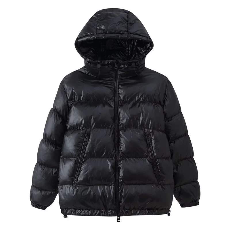 Damen Gesteppte Oversized Thermojacke mit Kapuze und wasserabweisender Oberfläche Nord Taschen
