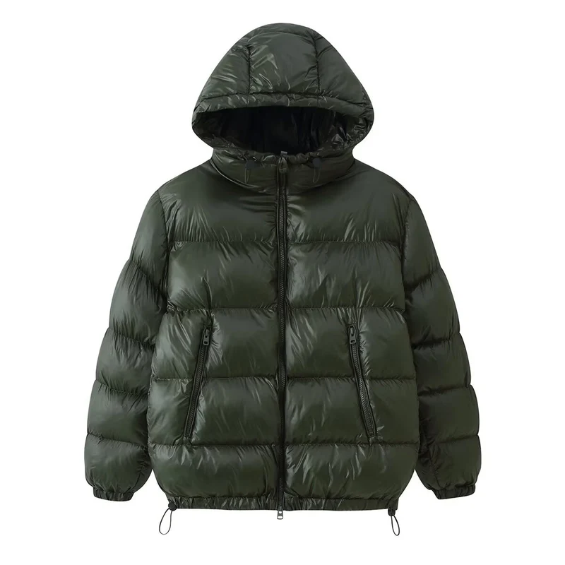 Damen Gesteppte Oversized Thermojacke mit Kapuze und wasserabweisender Oberfläche Nord Taschen