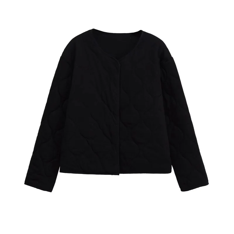 Damen Gesteppte Kurzjacke im Oversize‑Schnitt mit Rundhals und Wellensteppung Nord Taschen