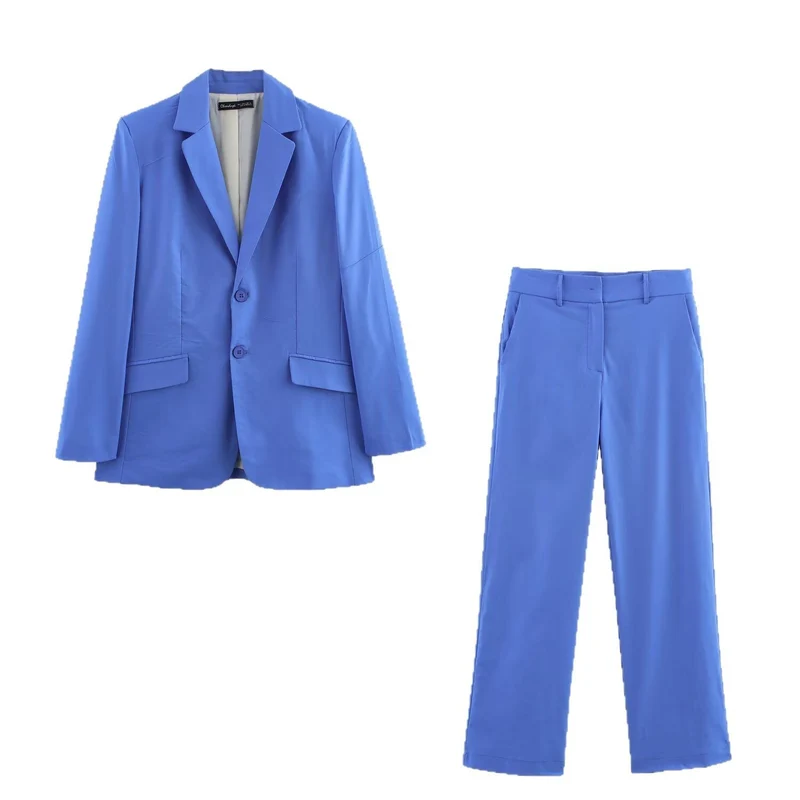 Damen Oversize Einreihiger Blazer mit Notch-Revers, zwei Knöpfen und Pattentaschen Nord Taschen