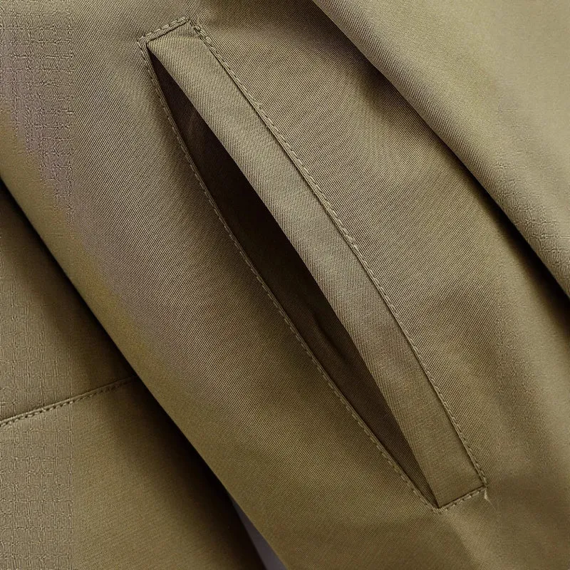 Damen Oversize-Bomberjacke mit Taillenriemen und Stehkragen Nord Taschen