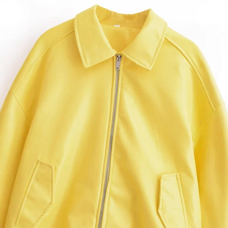Damen Oversize-Bomberjacke mit Hemdkragen, verdecktem Reißverschluss und breiten Rippenbündchen Nord Taschen
