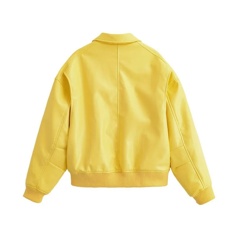 Damen Oversize-Bomberjacke mit Hemdkragen, verdecktem Reißverschluss und breiten Rippenbündchen Nord Taschen