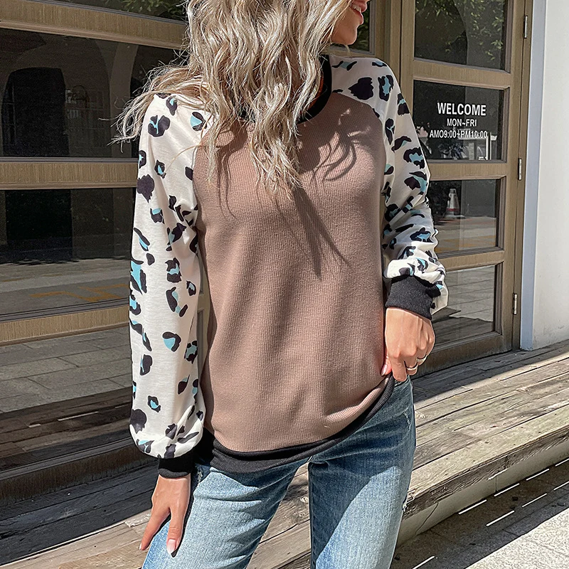 Damen Lockeres Sweatshirt mit Ballonärmeln, Raglan-Printeinsätzen und Strukturjersey Nord Taschen