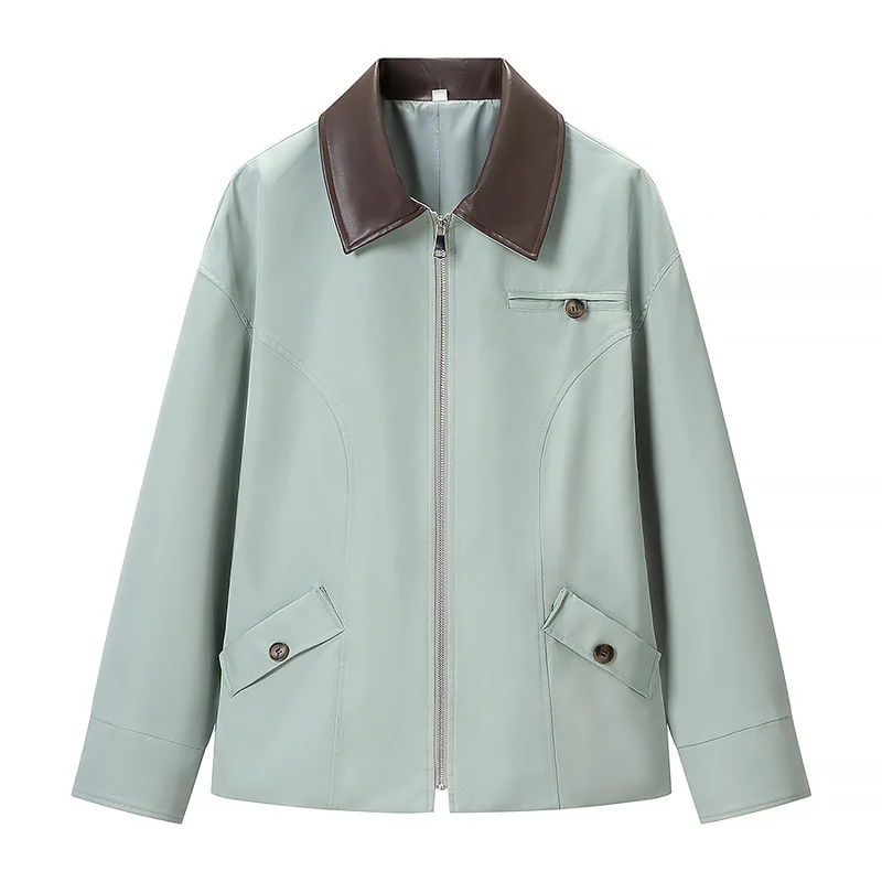 Damen Boxy-Blouson mit Reißverschluss, Kontrastkragen und Pattentaschen Nord Taschen