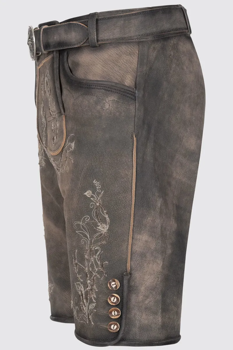 Herren Lederhose % - JOSCHA - Trachtenhose - Krüger Buam - mit Gürtel - 961465-000-0044