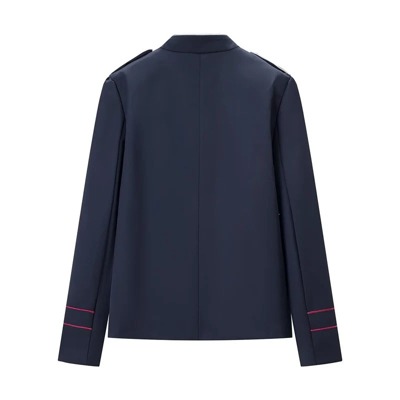 Damen militärisch-inspirierte Paradejacke mit Stehkragen und dekorativer Knopfleiste Nord Taschen