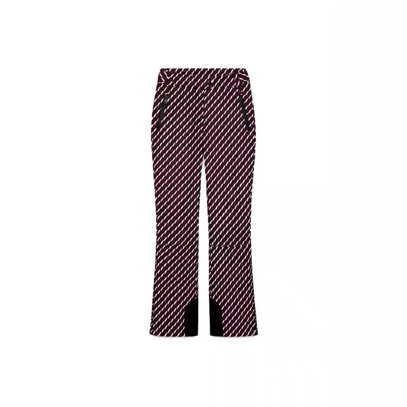 Damen Gemusterte Stretch-Joggpant mit ausgestelltem Schlag, elastischem Tunnelzugbund und Reißverschlusstaschen Nord Taschen