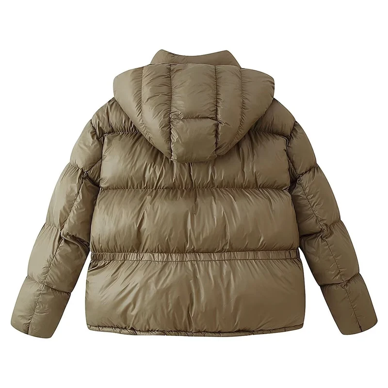 Damen Gefütterte Steppjacke mit XXL‑Kapuze und aufgesetzten Pattentaschen Nord Taschen