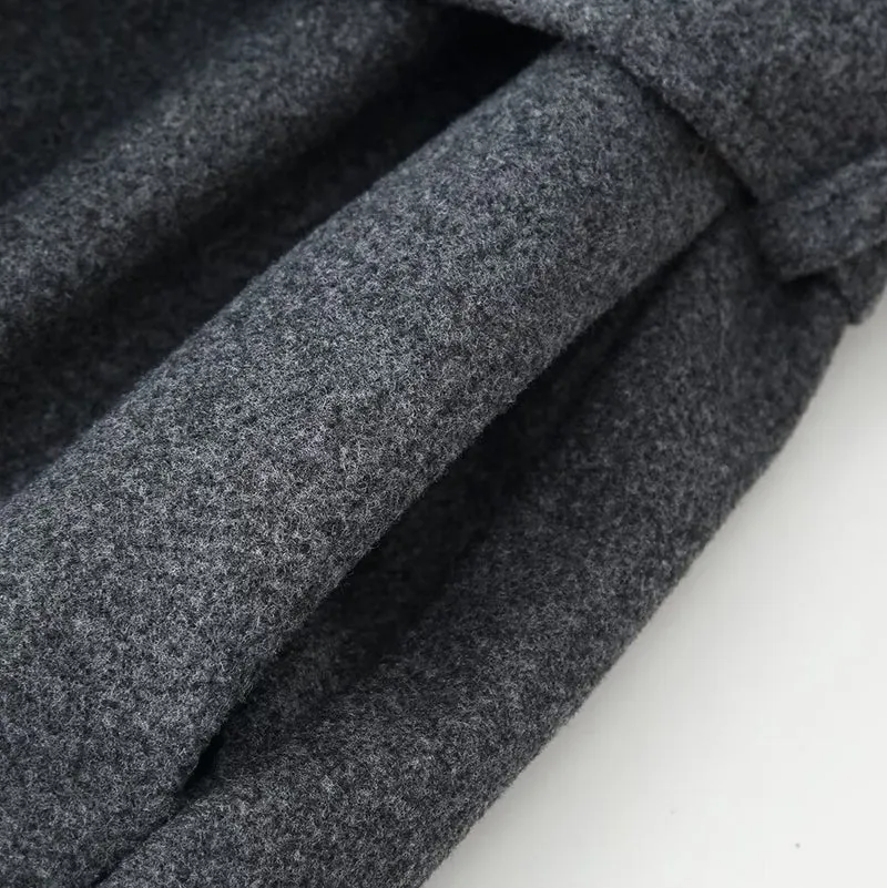 Damen Mantel mit Bindegürtel, Stehkragen und Raglanärmeln Nord Taschen