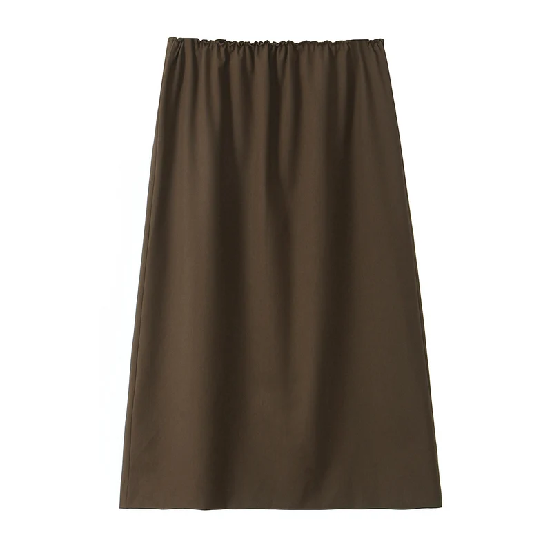 Damen A‑Linien‑Midirock mit elastischem Bund und fließender Silhouette Nord Taschen