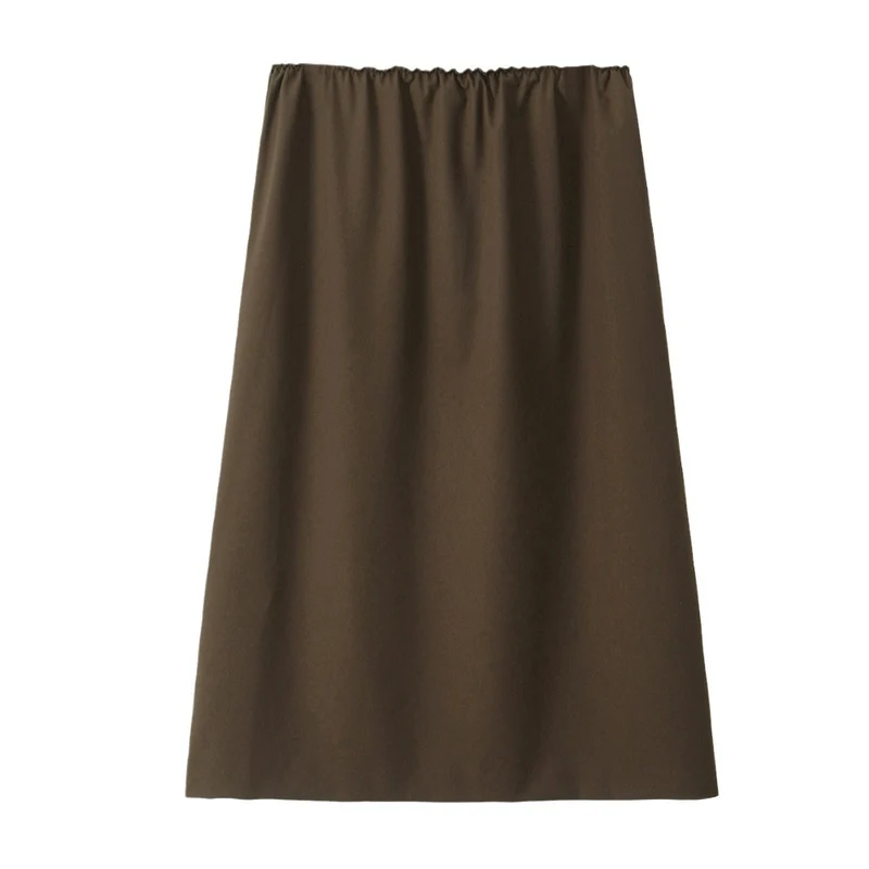 Damen A‑Linien‑Midirock mit elastischem Bund und fließender Silhouette Nord Taschen