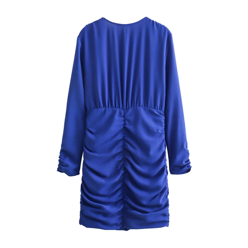 Damen Figurbetontes Minikleid mit tiefem V‑Ausschnitt und seitlichen Raffungen Nord Taschen