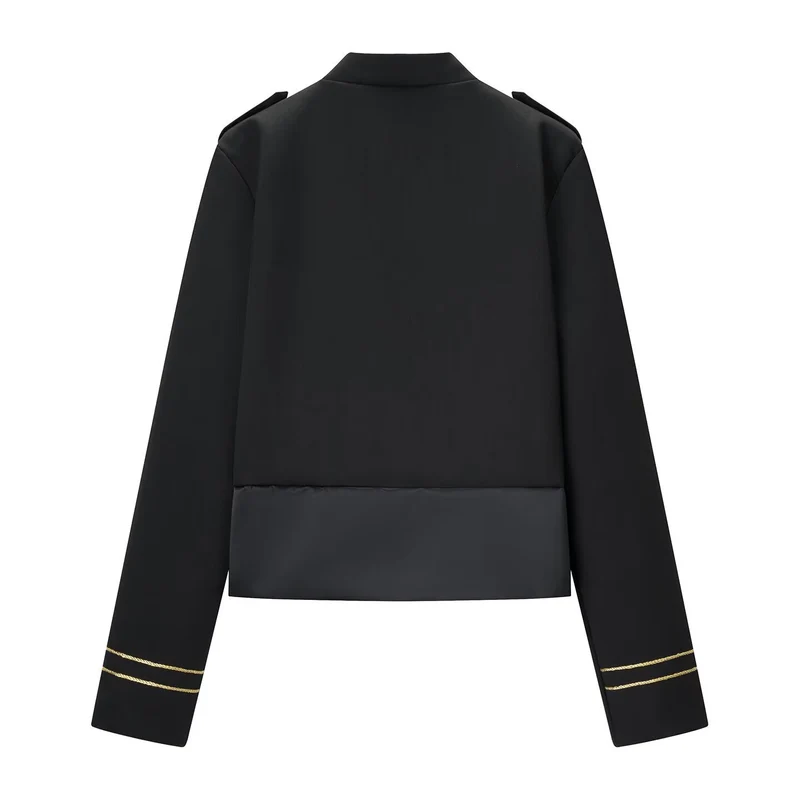 Damen Kurzparadejacke im Uniformstil mit Zierkordeln und Pattentaschen Nord Taschen