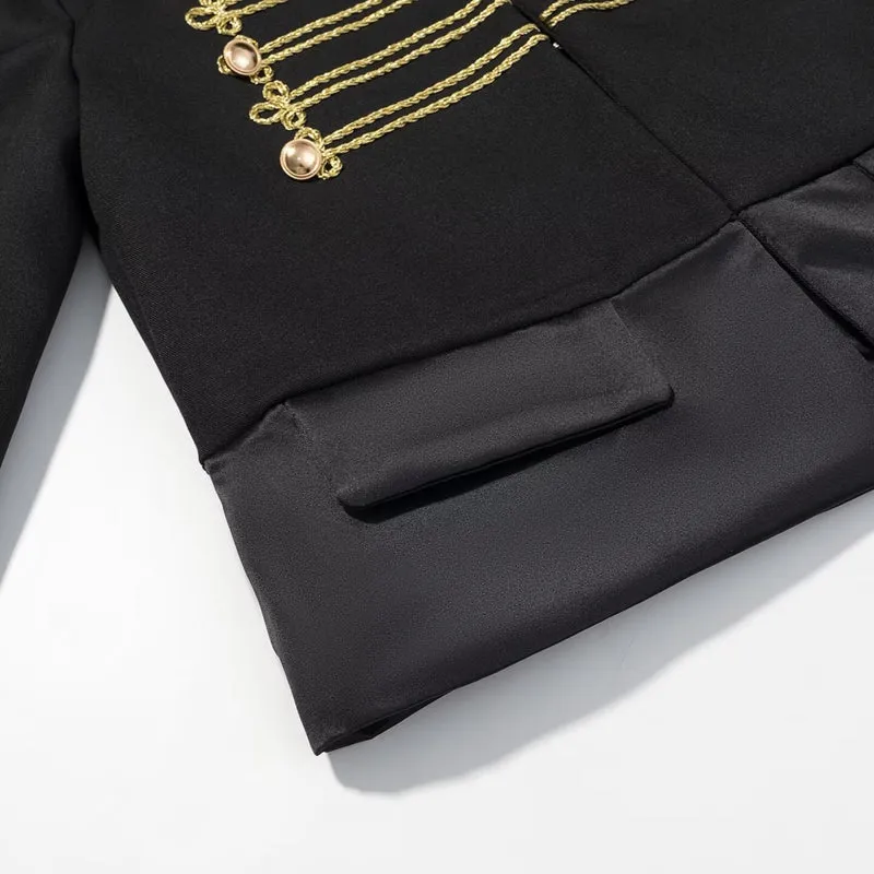 Damen Kurzparadejacke im Uniformstil mit Zierkordeln und Pattentaschen Nord Taschen