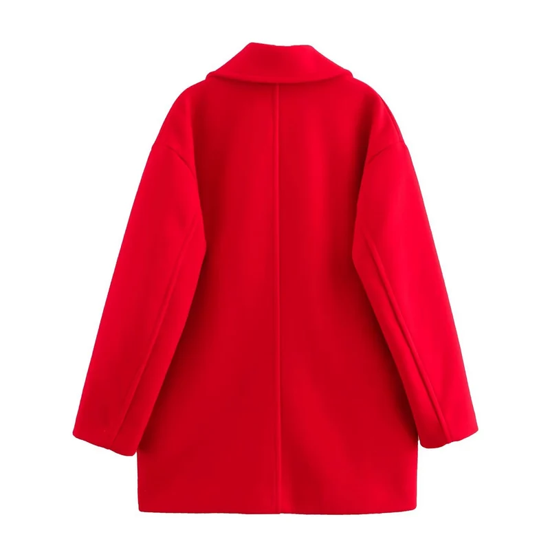 Damen Kurzmantel im Peacoat-Stil mit Doppelreiher und aufgesetzten Pattentaschen Nord Taschen