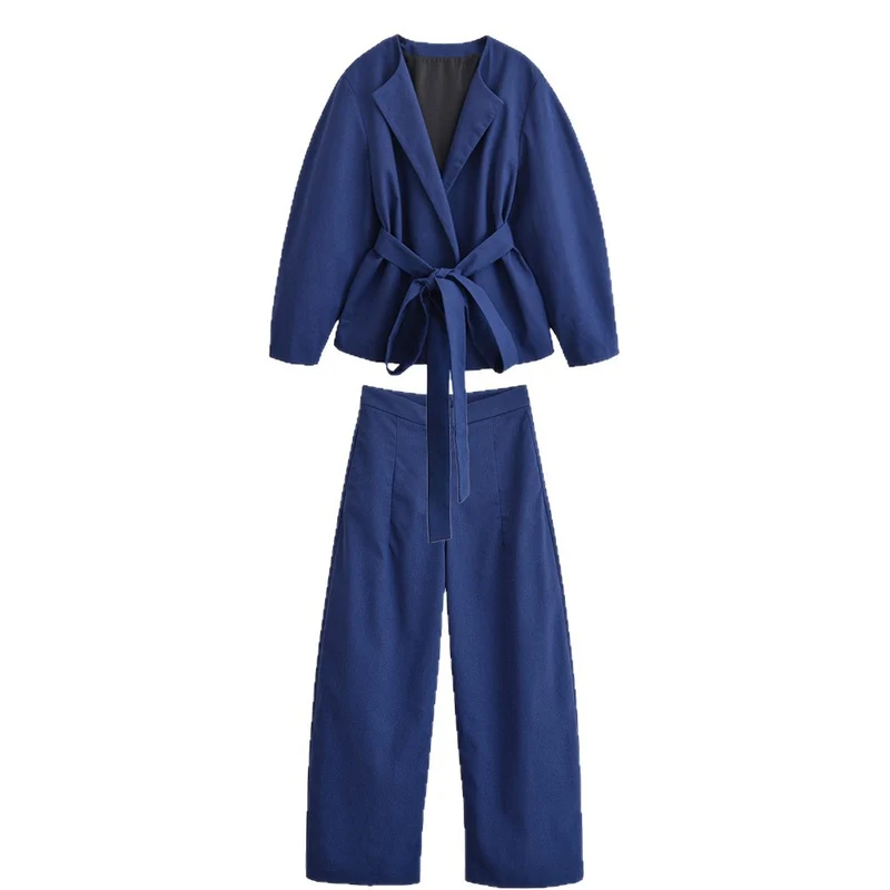 Damen Kurzblazer im Kimono‑Stil mit Bindegürtel und kastiger Silhouette Nord Taschen