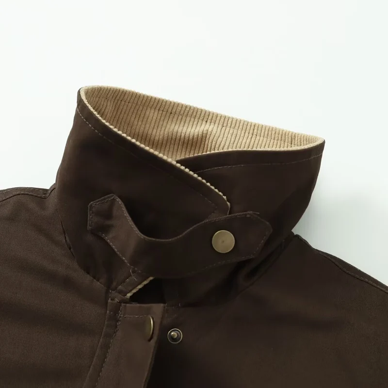 Damen Fieldjacke im Parka‑Stil mit Cordkragen, Druckknopfverschluß und aufgesetzten Fronttaschen Nord Taschen