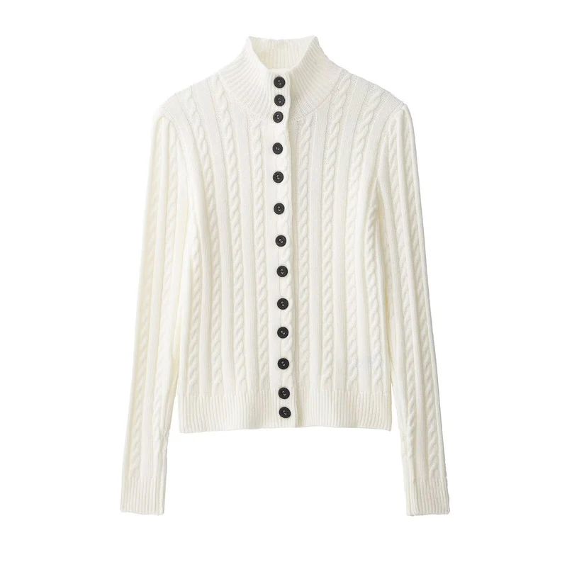 Damen Feinstrick-Cardigan mit gehäkeltem Peter-Pan-Kragen Nord Taschen