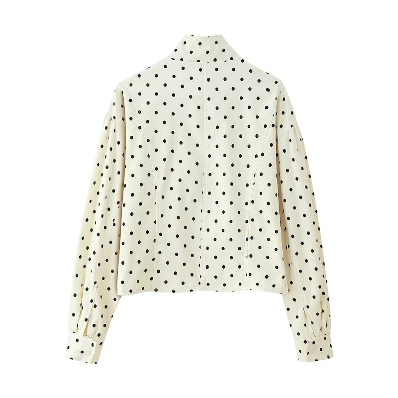 Damen Kurzjacke mit Stehkragen, kastiger Cropped-Schnitt und Punkteprint Nord Taschen