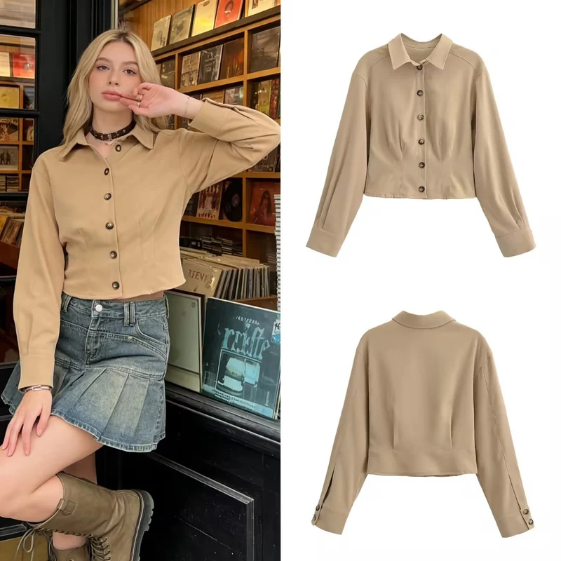 Damen Kurzjacke mit Hemdkragen und figurformenden Abnähern Nord Taschen