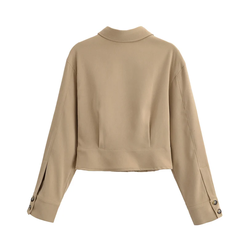 Damen Kurzjacke mit Hemdkragen und figurformenden Abnähern Nord Taschen