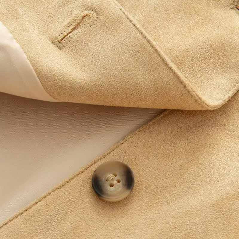 Damen Kurzjacke in Velours‑Optik mit Rundhalsausschnitt, Ballonärmeln und elastischem Saum Nord Taschen