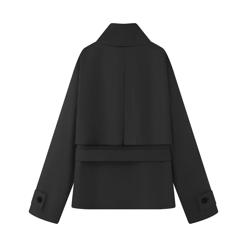 Damen Kurzjacke im Utility‑Stil mit Taillengürtel und Pattentaschen Nord Taschen