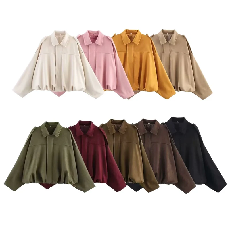 Damen Kurz geschnittener Oversize-Cape-Mantel mit Ballon-Saum und Schulterklappen Nord Taschen