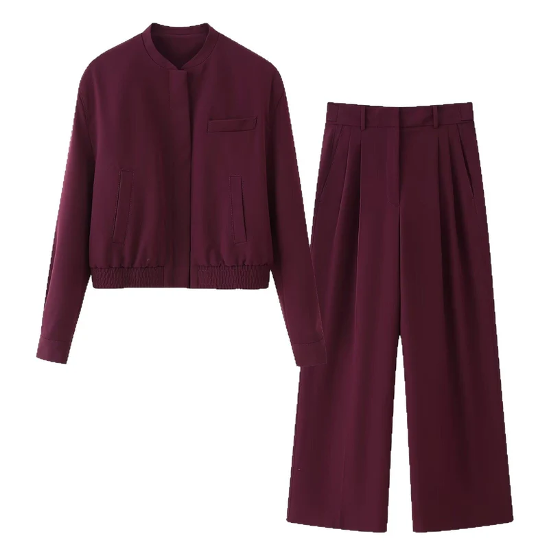 Damen Hochtaillierte Palazzo-Hose mit Bundfalten und weitem Bein Nord Taschen