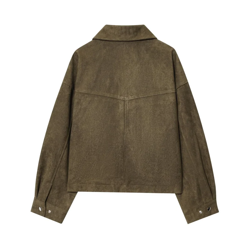 Damen Kurzjacke im Fieldstil aus Wildlederoptik mit XXL-Taschen Nord Taschen