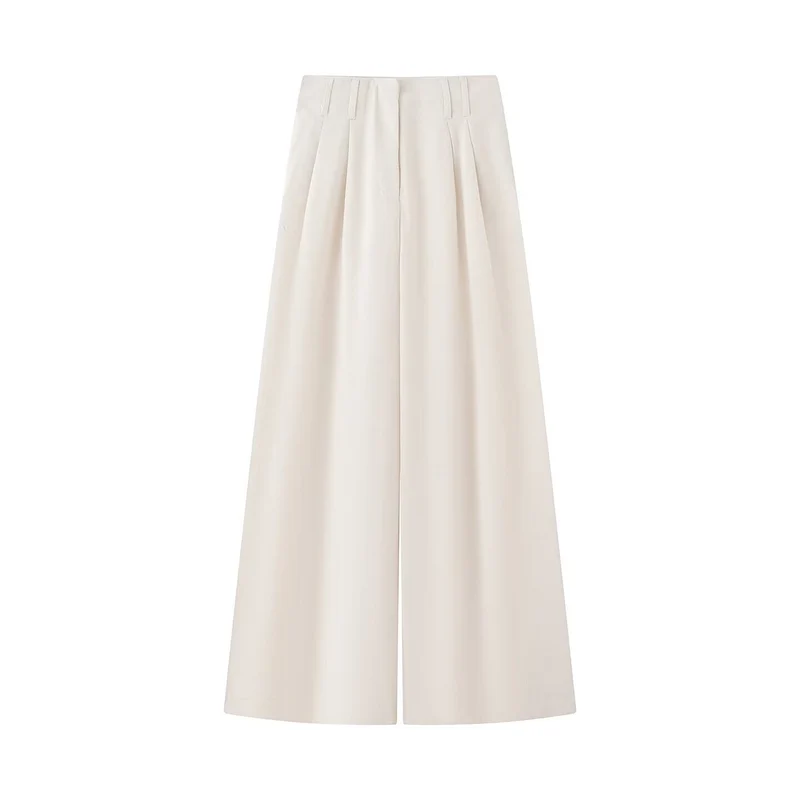 Damen Zweiteiliges Ensemble aus taillierter Hemdbluse mit Bindeband und hochtaillierter Palazzohose Nord Taschen