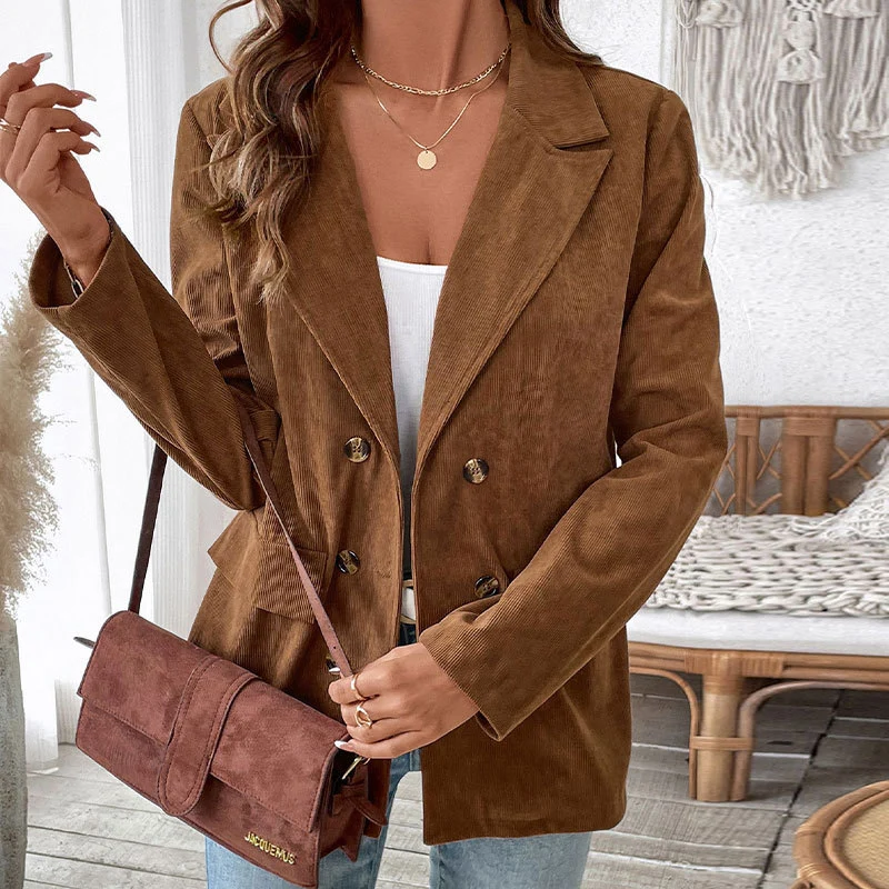Damen Cordblazer aus Cord mit doppelreihiger Knopfleiste und legerer Oversize‑Passform Nord Taschen