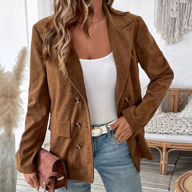 Damen Cordblazer aus Cord mit doppelreihiger Knopfleiste und legerer Oversize‑Passform Nord Taschen