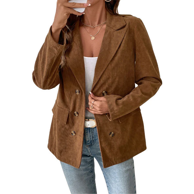 Damen Cordblazer aus Cord mit doppelreihiger Knopfleiste und legerer Oversize‑Passform Nord Taschen