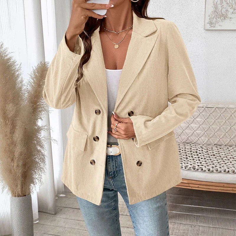 Damen Cordblazer aus Cord mit doppelreihiger Knopfleiste und legerer Oversize‑Passform Nord Taschen