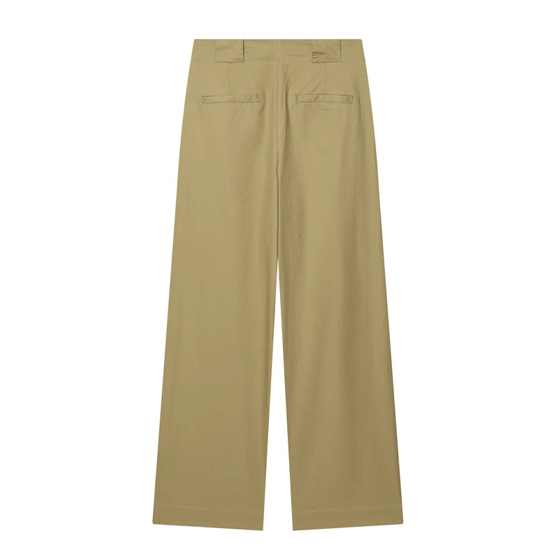 Damen Weite Plissee-Hose mit hoher Taille und markanten Vorderfalten Nord Taschen