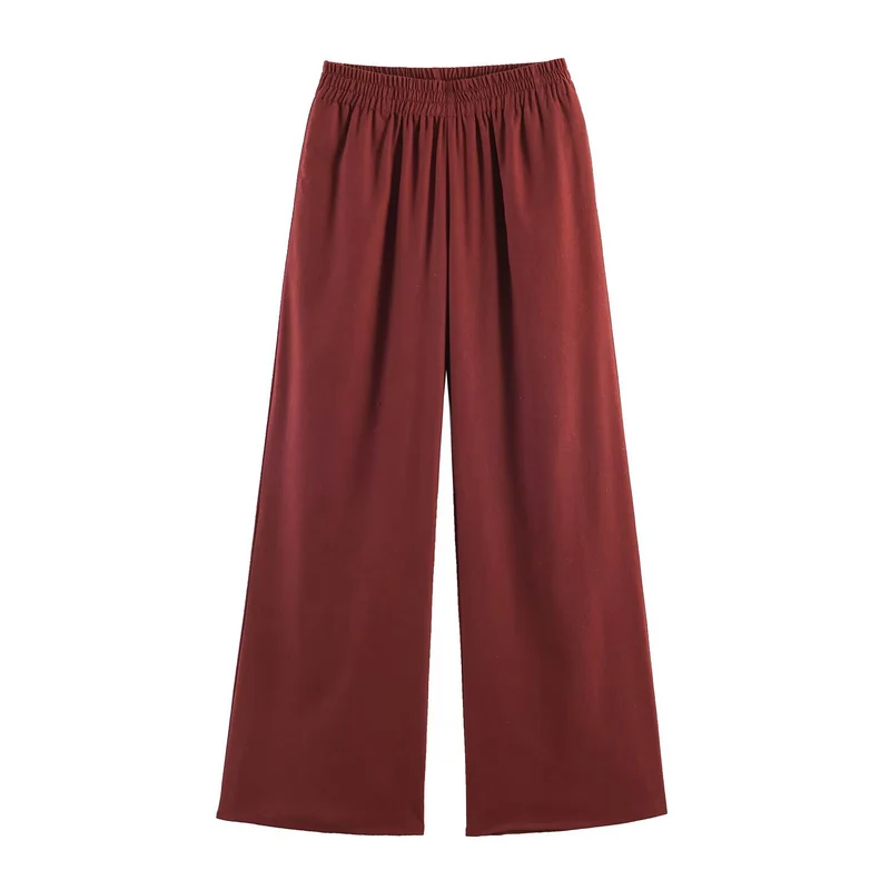 Damen Weite Palazzo-Hose mit hohem Elastikbund und fließender Viskose-Optik Nord Taschen