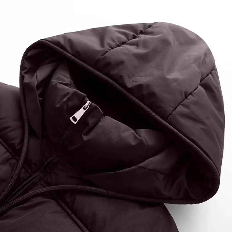 Damen Cropped-Steppjacke mit hoher Kapuze, Tunnelzug und Rippbündchen Nord Taschen