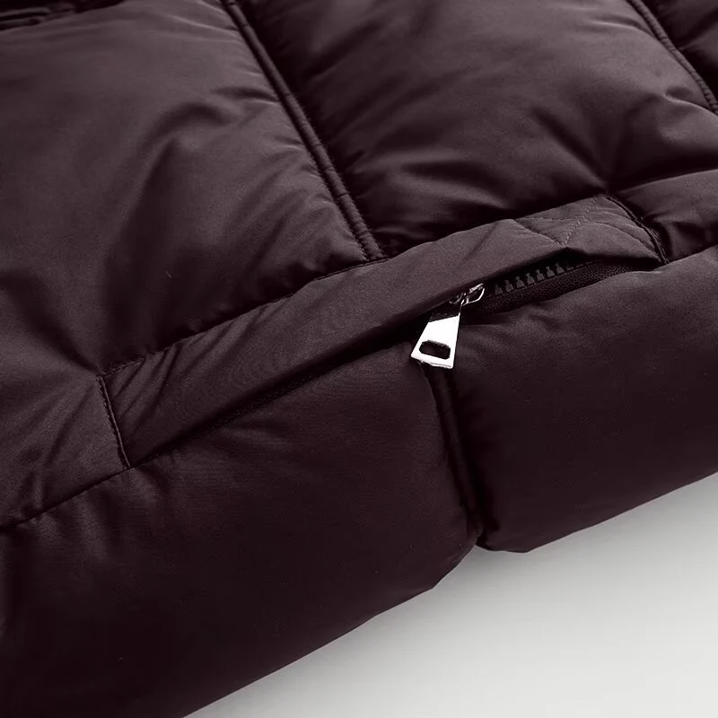 Damen Cropped-Steppjacke mit hoher Kapuze, Tunnelzug und Rippbündchen Nord Taschen