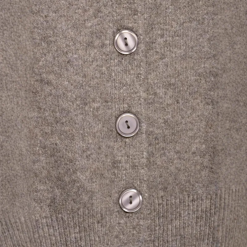 Damen Cropped-Raglan-Strickjacke mit Perlmuttknöpfen und breitem Rippenbund Nord Taschen
