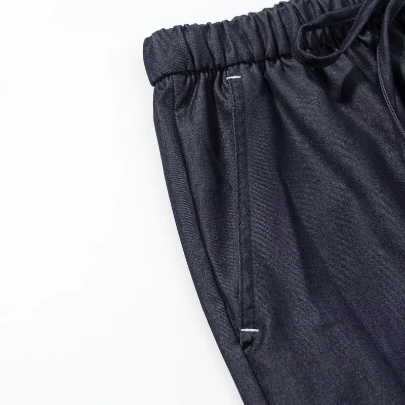 Damen weite Palazzo‑Hose mit Elastikbund und Tunnelzug Nord Taschen