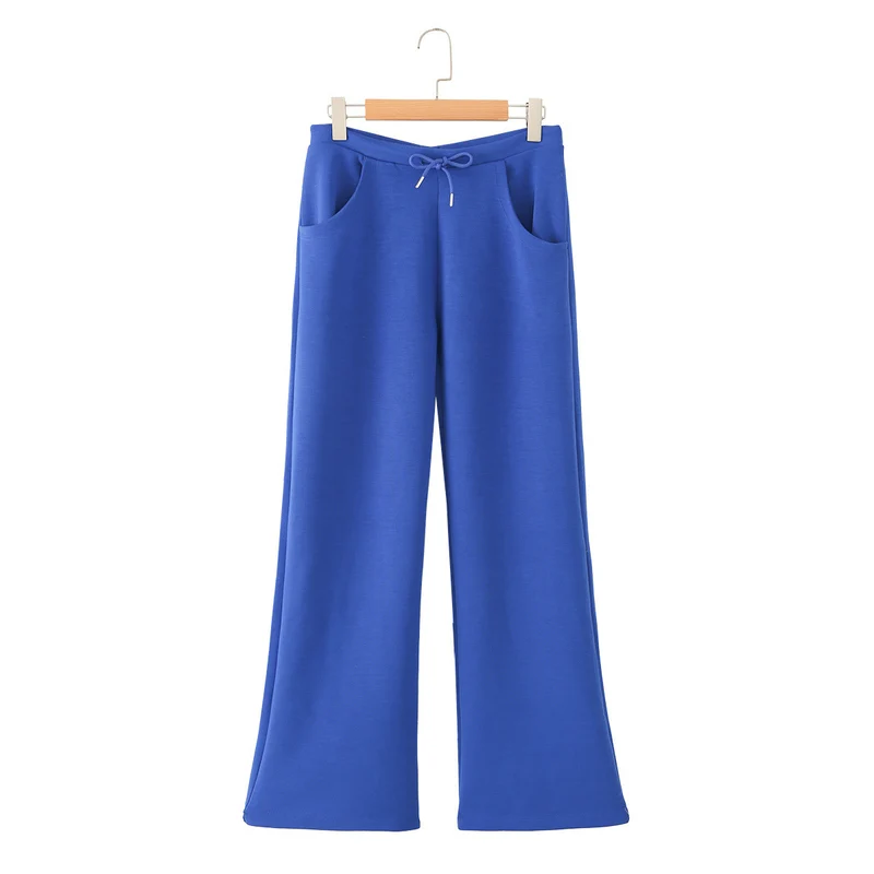 Damen Weite Lounge-Hose mit hohem Bund, Tunnelzug und Eingrifftaschen Nord Taschen