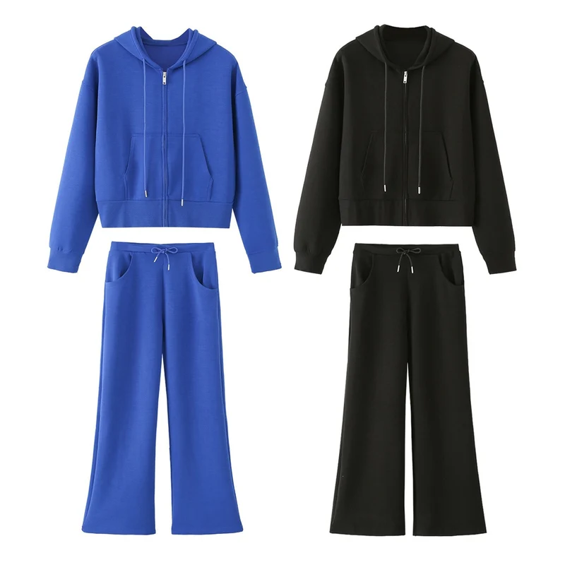 Damen Weite Lounge-Hose mit hohem Bund, Tunnelzug und Eingrifftaschen Nord Taschen